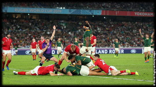 Wales v South Africa Damian de Allende try RWC2019